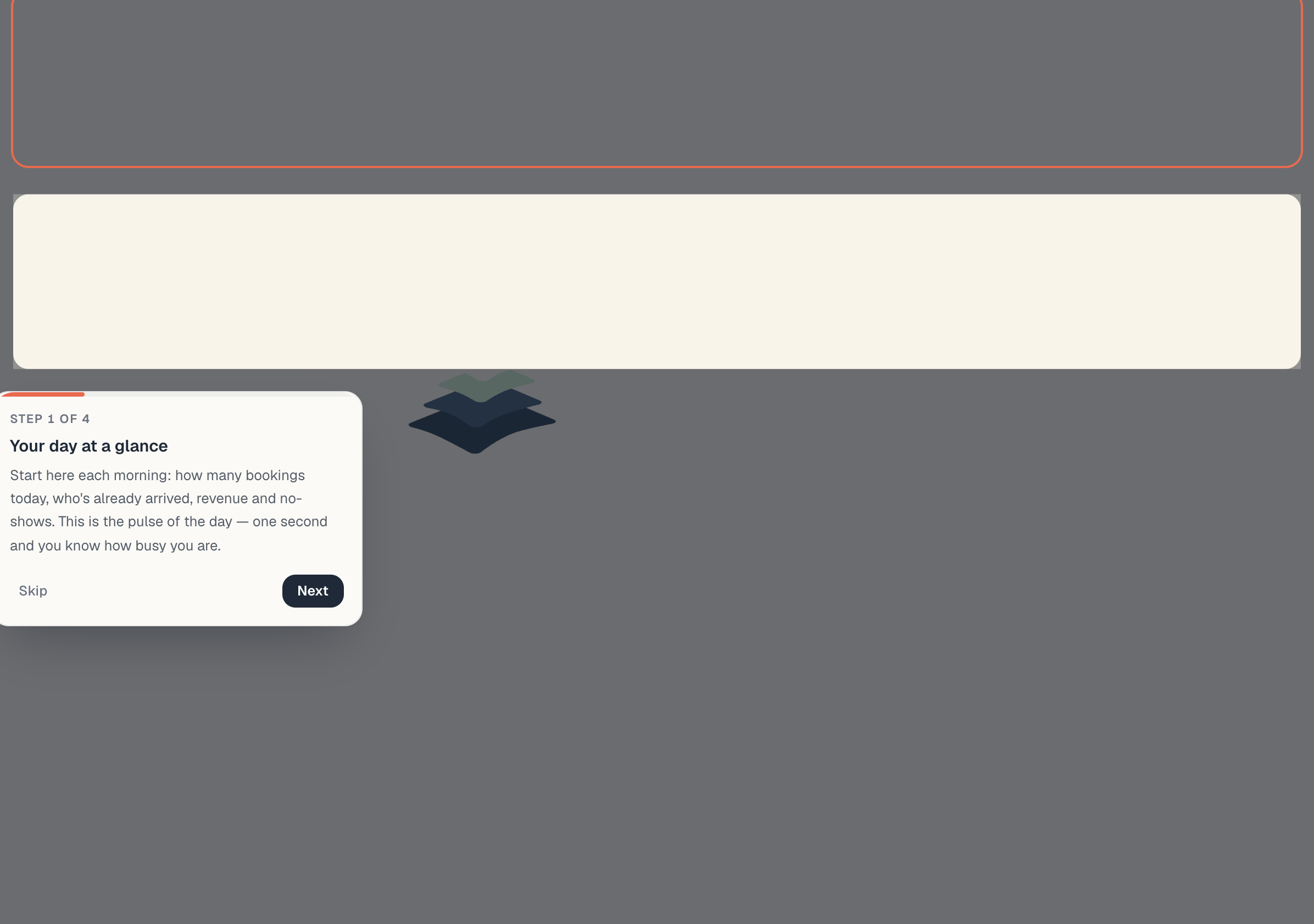 The Home page: title with status, "Needs attention", the five numbers and the cards below